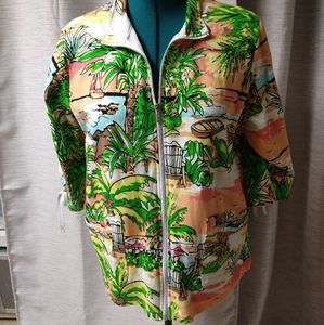 Summer zip up three quarter sleeve jacket/shirt